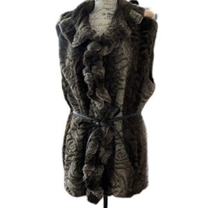 Damselle Faux Fur Belted Vest